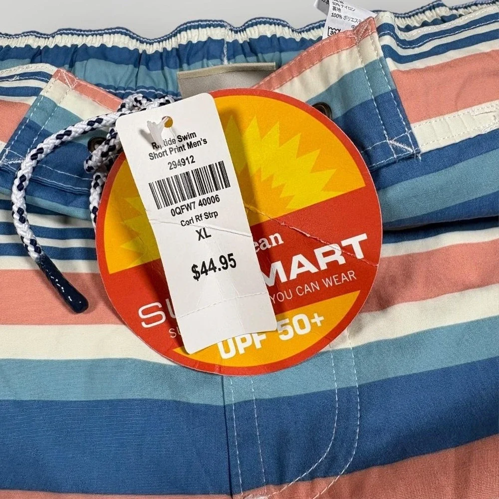 LL Bean Swim Shorts Mens XL Multicolor Stripe SunSmart UPF 50+‎ Trunks Quick Dry